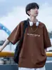 Camiseta de Manga Corta de Algodón Puro para Hombre, Nuevo Estilo Verano 2026, Marca Americana de Moda, Camiseta Holgada de Manga Larga de Peso Pesado para Niños