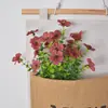 Flores Artificiais Amazon Transfronteiriças Eucalipto de 7 Galhos Violeta Pequeno Ramo Planta Verde Flores de Plástico Casa Pátio