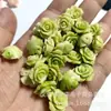 Laca Cor Coral Pó para Escultura Compactado Pó Estéreo Casca Flor Prensada Buraco Reto Flor Rosa Flor de Rosa Contas Acessórios para Joias DIY