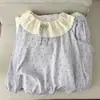 Directo de Fábrica Otoño Nueva Llegada Celebridad de Internet Transmisión en Vivo Más Vendido Doble Borde Largo de Encaje Pijama Algodón Nube Dulce Ropa para el Hogar