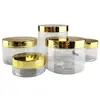 Botella de Vidrio Transparente para Crema Tapa Dorada Botella para Crema de Ojos Crema Facial 30g Botella Vacía Reenvasada para Loción Cosmética Botella de Muestra para Crema de Ojos