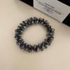 Exquisita Banda para el Cabello con Cuentas de Cristal, Pulsera Femenina, Lazo para el Cabello, Diadema de Doble Propósito, Adorno para el Cabello con Cuerda para Cola de Caballo de Pedrería