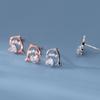 Nalan plata esterlina s925 estilo ins aretes de botón de delfín encantadores exquisitos dulces con incrustaciones de diamantes joyería para la oreja de mujer M04815