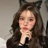 Gafas decorativas de estilo prohibido con marco inferior de dibujos animados, sin marco para celebridades de Internet, bidimensionales, hermanas reales, montura de gafas para niñas suaves JK