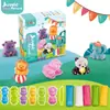 Brinquedos de argila colorida de unicórnio transfronteiriços dinossauro plasticina casa de brincar conjunto primeira infância crianças argila argila molde atacado