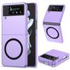 Funda Adecuada para Teléfono Móvil Samsung Zflip5 Zflip4 Plegable Magnético Zflip3 Tacto de Piel Mate Cubierta Protectora Zfold5