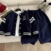 Terno Masculino Primavera e Outono 2026 Novo Jaqueta de Baseball Esportiva Infantil Calças Casuais Estilo Academia Feminino