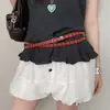 Cinturón fino estilo coreano sin hebilla para mujer, moderno y adelgazante, adecuado para combinar con faldas y blusas, accesorio de cinturón de doble capa para la cintura