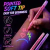 ¡Guau, 12 bolígrafos de pintura fluorescentes de colores, bolígrafos fluorescentes UV, bolígrafos de graffiti para arte corporal que revelan color con luz negra, suministros de entretenimiento para fiestas
