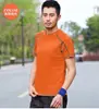 Roupas de secagem rápida masculinas de manga curta gola redonda para corrida femininas de verão roupas de secagem rápida atacado esportes ao ar livre camiseta compra em grupo LOGO impresso