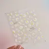 Livro vermelho pequeno fresco flor silvestre relevo é mais real simples não machuca unhas bonito 3d adesivos de unha pintura a óleo pequenas flores silvestres