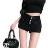 Shorts blancos de cintura alta para mujer, nuevo estilo de verano, elásticos, ajustados a la cadera, de tres cuartos de largo, sexys, versátiles, modernos hot pants para influencers