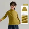 Ropa interior base para niños y niñas de cuello semi-alto 2026 Otoño/Invierno Nuevo estilo Top cálido para niños Ropa gruesa de invierno para niños grandes