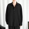 LKTM Hombre# Camisa de Manga Larga de Seda de Hielo Fina para Primavera y Verano para Hombre ins Yuppie Avanzado Guapo Suelta Drapeada
