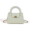 Bolso de mujer 2024, nuevo bolso de cadena con diseño romboidal, de piel auténtica, bandolera de hombro combinable, pequeño bolso cuadrado.