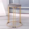 Banqueta Pequena Simples Moderna para Casa Empilhável Banqueta de Jantar Perna Dourada Banqueta Redonda Sala de Estar Penteadeira Banqueta de Maquiagem Banqueta de Aço