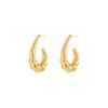 Aretes de lujo ligero ins de alta gama diseño nicho en forma de C aretes retro aretes dorados que no se desvanecen joyería para mujer al por mayor