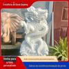 Escultura em pedra mármore branco dragão com spray de água decoração de paisagem aquática de villa de pátio tradicional chinês fonte animal de mármore