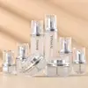 Veta plateada 15 ml - 120 ml Serie Redonda Recta Xiaoman Botellas de Set Botella de Crema 50 g Material de Empaque para Líquido Esencial Botella de Loción