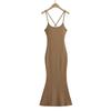 Vestido longo estilo Pure Style com amarração nas costas e alça de corda estilo rabo de peixe, feminino, verão 2023, novo estilo Spice Girl, vestido com colete
