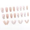 Comercio Exterior Color Sólido Rosa Suave Piezas de Manicura con Temperamento Cinta Dorada con Brillo Blanco Armadura de Ballet Estilo Reina