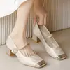 Zapatos Mary Jane de Estilo Chino con Velcro y Tacón Grueso 2026 Otoño Nuevos de Punta Cuadrada de Caña Baja Elegantes de Moda Antideslizantes para Mujer
