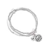 Pulsera de Tres Capas con Cuentas Redondas y Tubos Curvos Estilo Coreano para Mujer, Pulsera de Cuentas de Amistad con Múltiples Círculos, Diseño de Nicho Estilo Ins Inglés