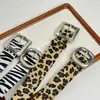Cinto Animal Print Estilo Punk Y2K para Mulheres, Cinto de Design Nicho Retrô, Acessório Versátil Tendência Estilo Americano Cool