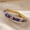 Transmisión en Vivo Popular Estilo Chino Retro Cloisonné Pintado Estilo Dandan Pulsera Esmalte Retro Estilo Étnico Pulsera Moda