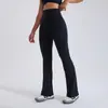 Calça de yoga boca de sino sem tamanho para mulheres, sensação de pele nua, controle de barriga, esportiva, bumbum bonito, calça fitness, calça de yoga longa