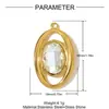 Colgante Retro Francés Corazón Ojo DIY Acero Inoxidable Collar Geométrico de Cristal para Mujer Colgante de Joyería de Acero de Titanio
