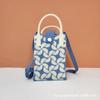 Bolso para teléfono móvil de alta gama Ins Nuevo Bolso tejido casual para mujer Bolso de mano Moda Versátil Tejido Popular Bolso cuadrado pequeño