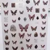 2024 Nuevo Joyería Japonesa para Uñas Rosa con Pegamento Mariposa Adhesiva Ai Saint Mariposa Ilustraciones Nuevo Paquete para Uñas