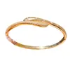 Pulseira em Ouro 18K Banhado, Estilo Retrô, Fivela de Cruz em Forma de Cobra com Zircônia, Versátil, Luxo Acessível e Joia de Alta Qualidade