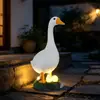 Adornos de ganso creativos para exteriores transfronterizos, estatua de animal ganso para porche, decoración de patio de jardín, manualidades con luz solar