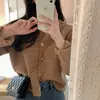 Chaqueta de principios de otoño estilo coreano, Cárdigan de punto retro francés inspirado en Chanel para estudiantes, Diseño único, Ropa para mujer que reduce la edad
