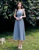 Vestidos de Dama de Honor en Stock para Mujer 2026 Nuevo Estilo Longitud Media Corte Entallado Elegante tipo Hada Vestido de Noche para Anfitriona