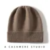 Gorro de Cachemira para Mujer Invierno Estilo Coreano Versátil Moderno con Volantes Engrosado Protección para Orejas Gorro Tejido Color Sólido Cálido para Exteriores Gorro Lunar