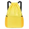 Mochila con cordón plegable de gran capacidad con LOGOTIPO imprimible, bolsa simple para deportes, fitness, baloncesto, bolsa impermeable con cordón