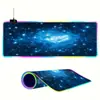 Hermoso Cielo Estrellado LED Ampliado y Engrosado Alfombrilla de Ratón Luminosa RGB Pad de Escritorio Popular Transfronterizo Teclado de Gaming E-Sports Pad