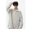 Sudadera retro estilo americano con patrón de espiga, media cremallera, cuello alto, nueva colección de otoño para hombre, talla grande, top casual versátil, moderno