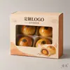 Caja de Empaque para Pastelería con Yema de Huevo con Ventana Caja de Regalo para Pastelería Impresa Exquisita Fabricante Venta Directa al Por Mayor Papel Engrosado Hecho Fresco