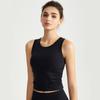 Chaleco Deportivo Weiman Fitness con Almohadillas Fijas en el Pecho, Chaleco de Yoga Ajustado Elástico con Pliegues, Sujetador Deportivo de Secado Rápido