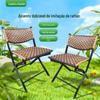 Cadeira Dobrável de Rattan Sintético, Durável e Resistente, Cadeira Pequena para Barracas de Rua, Banquinho Conveniente para Barracas de Feira, Cadeira Dobrável de Rattan