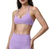 Sutiã de yoga com toque de pele, com franzidos, para corrida, fitness, à prova de choque, costas bonitas, secagem rápida, feminino, transfronteiriço, europeu e americano, com bojos, roupa íntima esportiva