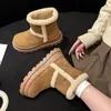 Zapatos de algodón nuevos 2026 para el noreste, con forro de felpa para invierno, botas de felpa gruesas y modernas, botas de nieve de algodón cálidas retro para mujer, de media pantorrilla