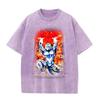 Camiseta Holgada de Manga Corta Marca Trendy Estilo Americano Dragon Ball Z Dragon Ball Bidimensional Frissa Camiseta de Inyección Directa Digital