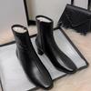 Botas de Neve femininas botas curtas salto grosso salto alto forradas de fleece quentes de inverno sapatos acolchoados de algodão botas finas