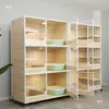 Jaula para Gatos de Tres Niveles para Cría, Uso Doméstico, Jaula con Gran Espacio Libre, Villa de Madera Maciza, Casa Grande para Gatos, Habitación para Gatos, Refugio para Gatos, Armario para Gatos