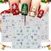 Pegatinas de Arte para Uñas Navideñas Transfronterizas Parches para Uñas en Relieve Árbol de Navidad Papá Noel Copo de Nieve Pegatinas de Decoración para Uñas con Adhesivo
